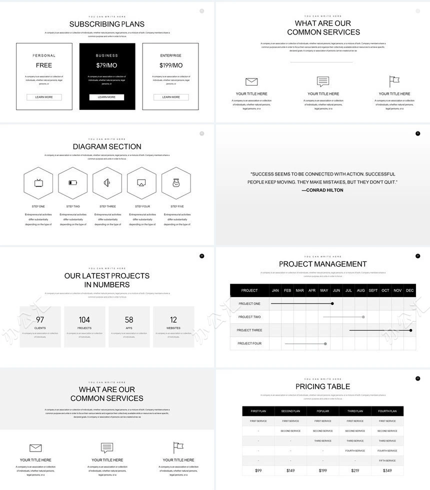 简约欧美杂志风高端通用PPT模板