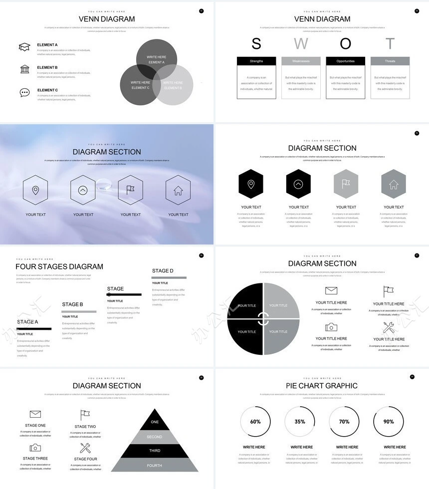 简约欧美杂志风高端通用PPT模板