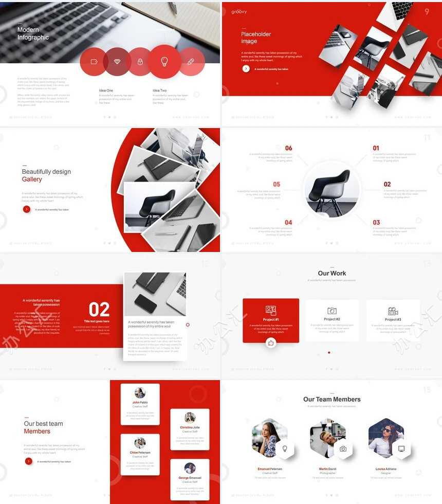 简约设计欧美通用PPT模板