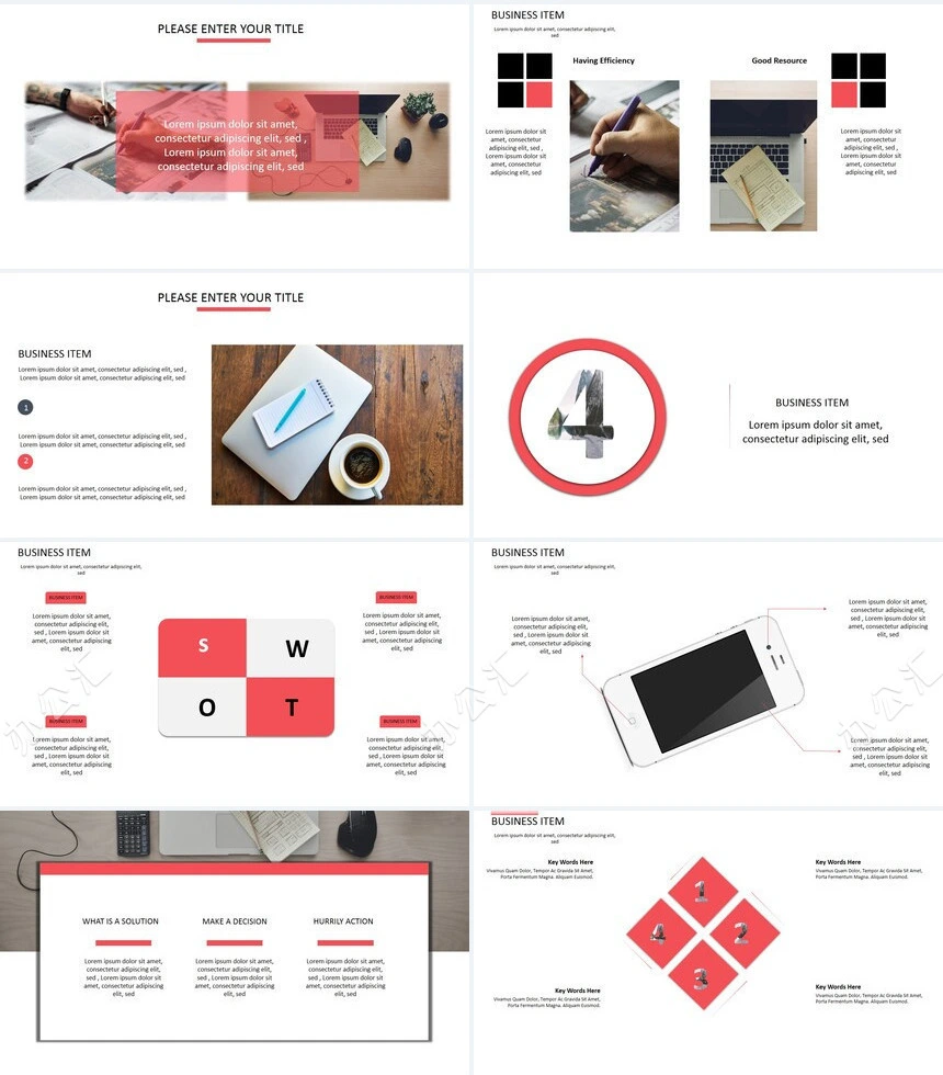 红色简约大气商务商业计划书项目简介PPT模板