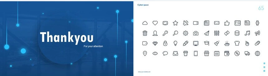 线条思维蓝色杂志风商业计划书PPT模板