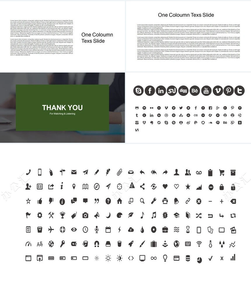 绿色地图表格数据欧美风公司简介商业计划书PPT模板