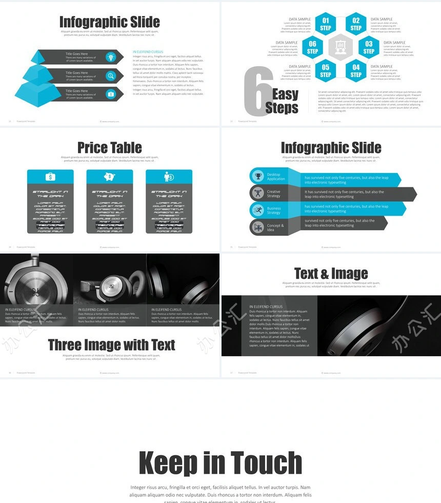 蓝灰色欧美电子科技产品介绍通用PPT模板