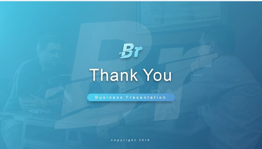 蓝色欧美商务风公司简介商务报告项目展示PPT模板