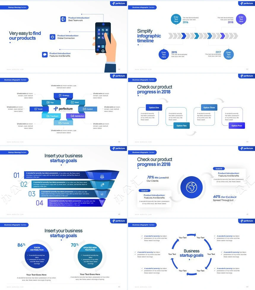 蓝色欧美风数据表格商业计划书通用PPT模板