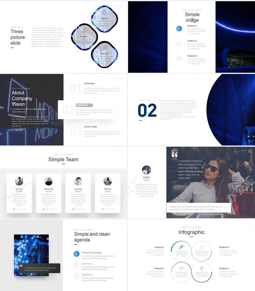 蓝色电子产品高端品牌宣传通用PPT模板