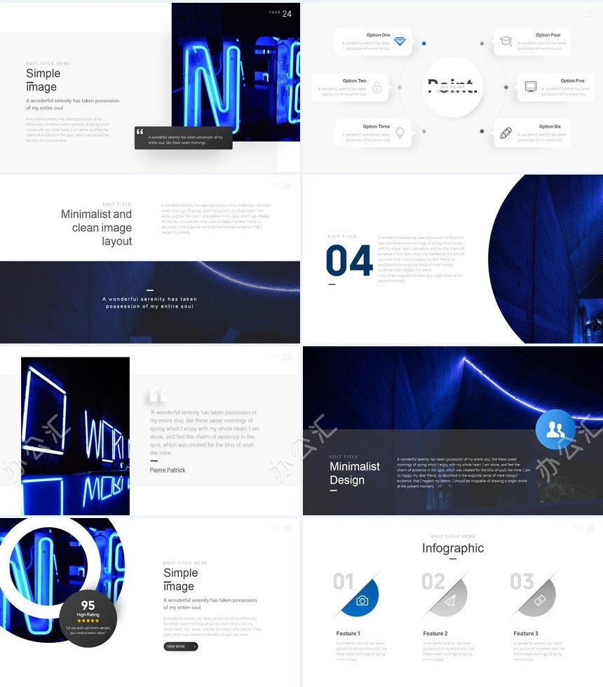 蓝色电子产品高端品牌宣传通用PPT模板