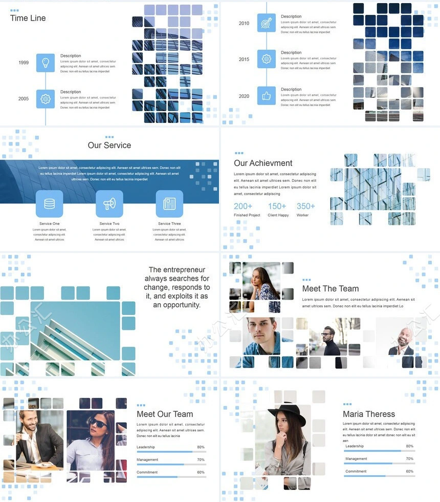 高楼建筑背景欧美商务风公司简介商务报告项PPT模板