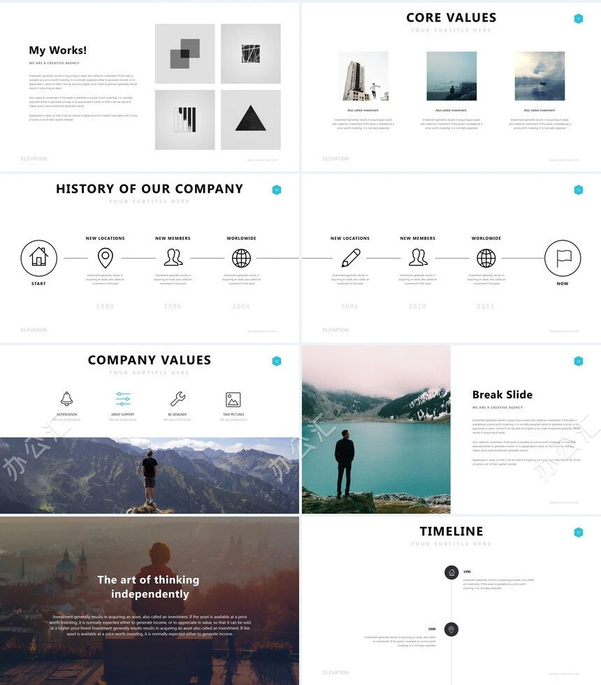 高端欧美广告策划摄影设计品牌宣传PPT模板