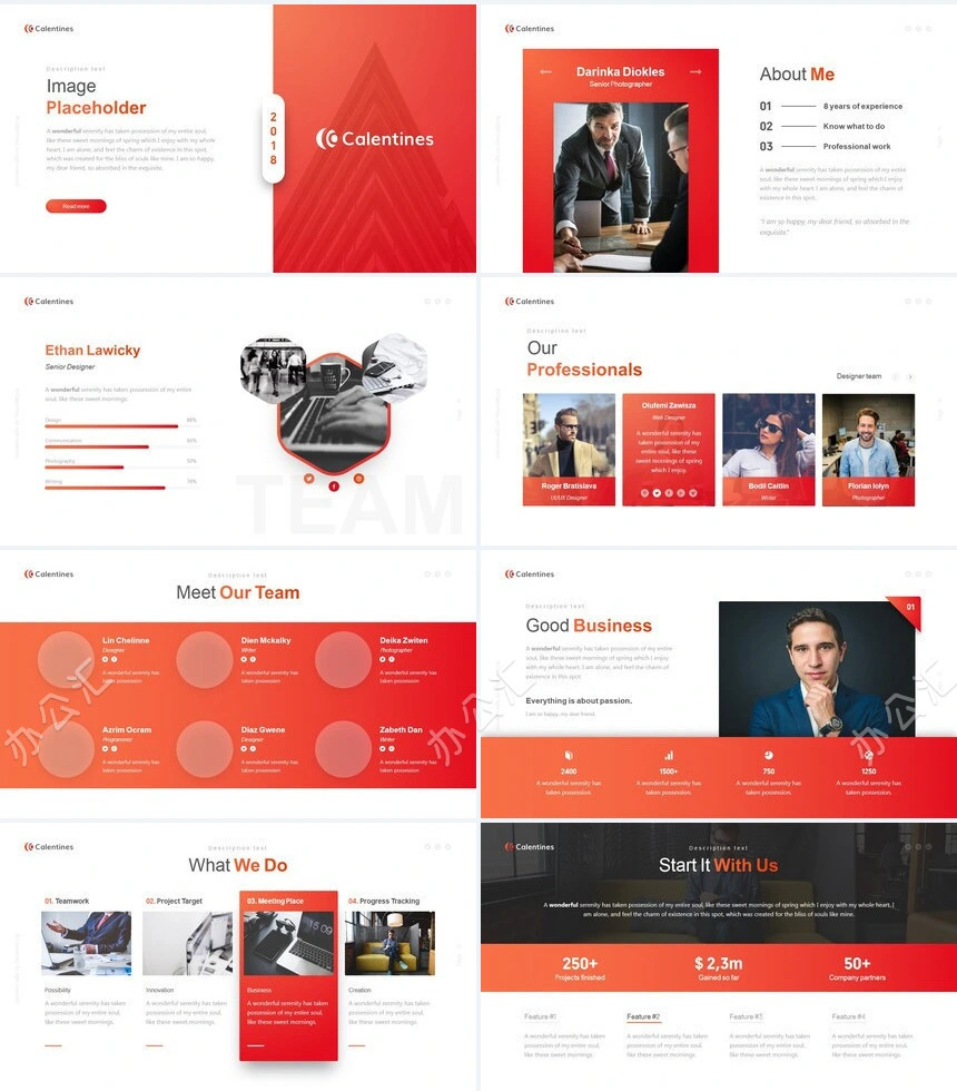 高级红商务欧美风广告策划商业计划书通用PPT模板