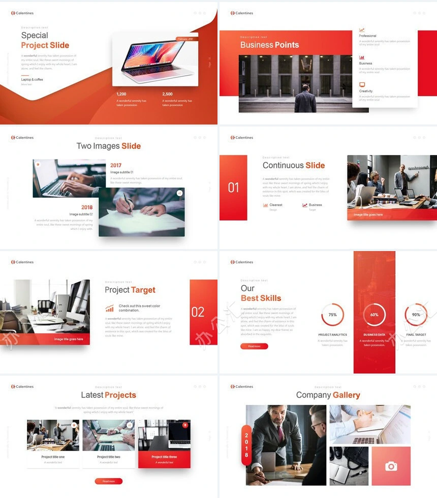 高级红商务欧美风广告策划商业计划书通用PPT模板