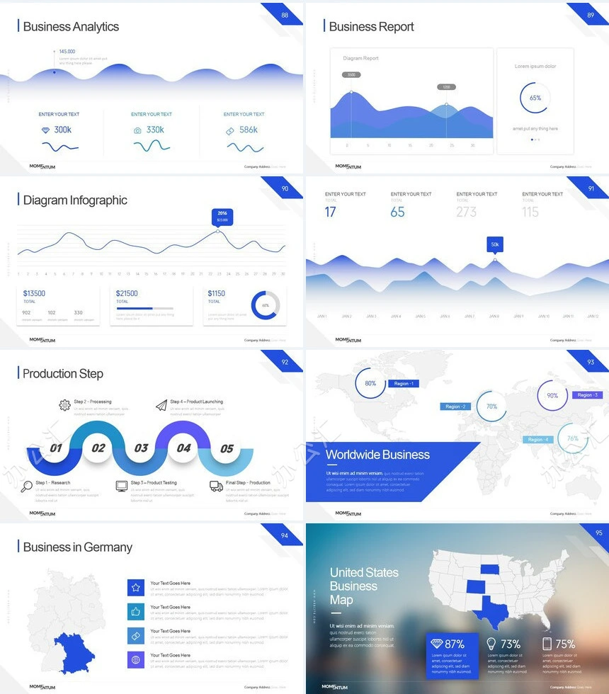 黑蓝高级欧美风公司简介商务报告PPT模板