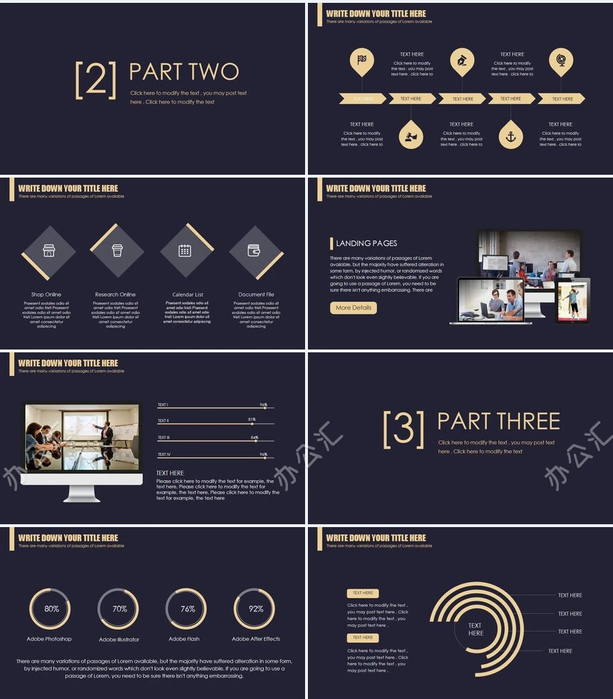 黑金高端商务报告工作汇报工作总结PPT模板