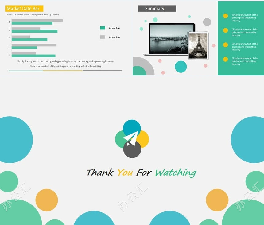 简约图表商务汇报PPT模板