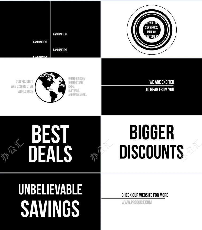 黑色欧美快闪PPT模板