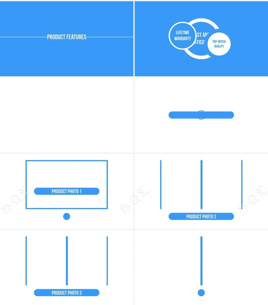 蓝色欧美快闪PPT模板