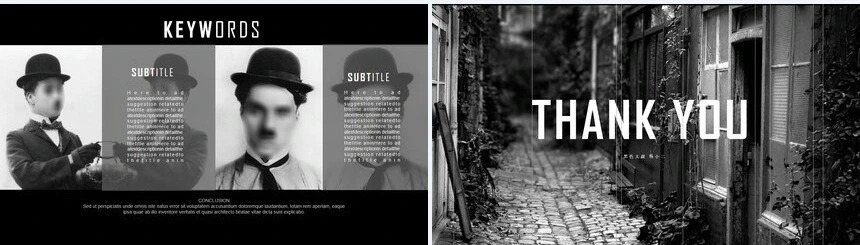 摄影设计欧美黑色快闪ppt模板