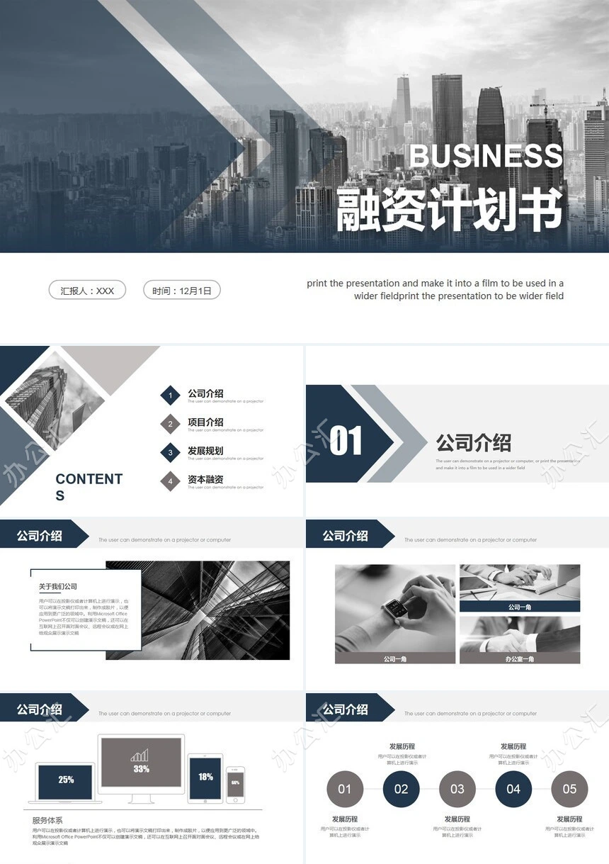 高端大气融资计划书公司介绍PPT模板
