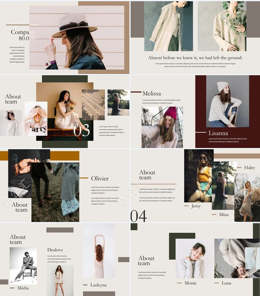 文艺时尚杂志风通用PPT模板