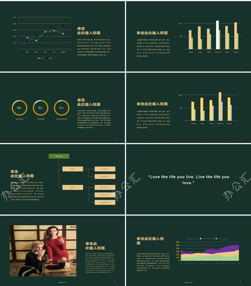 杂志风时尚美发服装相册PPT动态模板