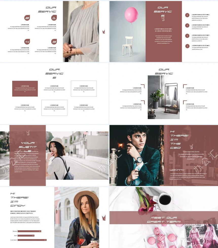 欧美杂志风品牌宣传产品发布会PPT模板