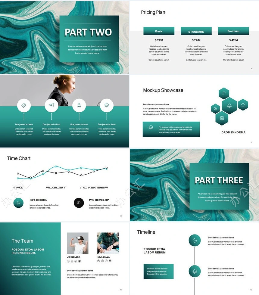 时尚绿色欧美风高端轻奢品牌宣传公司简介PPT模板