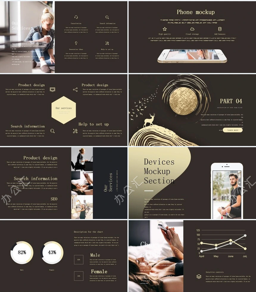 高端烫金欧美风轻奢品牌宣传PPT模板