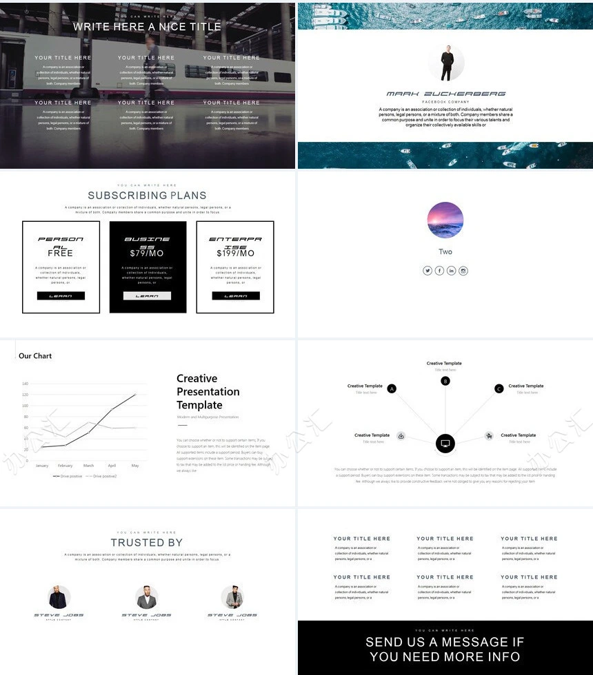欧美图表数据大海轻奢品牌宣传公司简介PPT模板