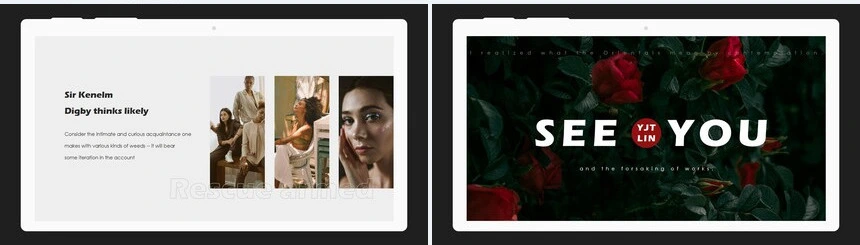 时尚欧美风美容美发高端品牌宣传通用PPT模板