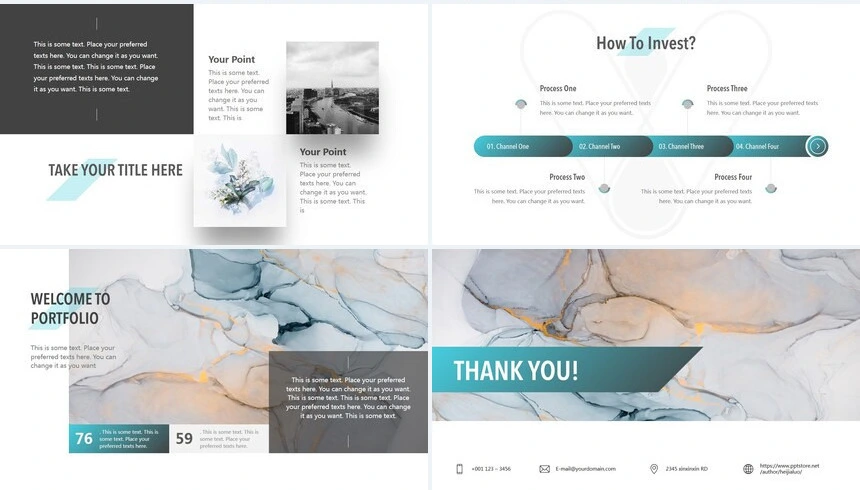 大海背景高端大气欧美风品牌策划设计PPT模板