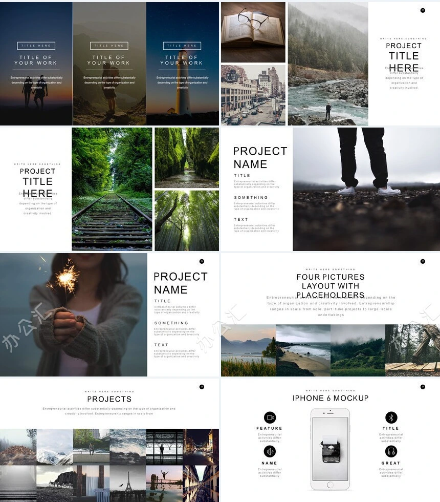 2023文艺北欧风影视个人简历摄影写真通用PPT模板