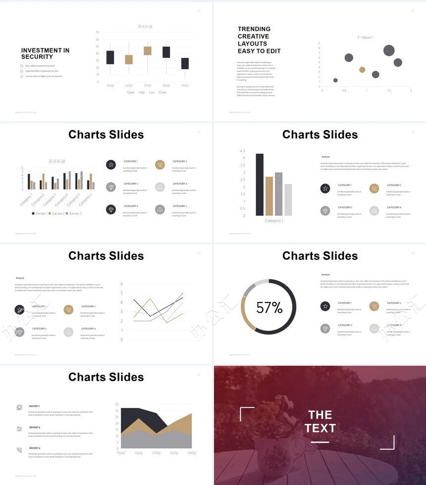 北欧ins表格图片家居设计家具装修设计通用PPT模板