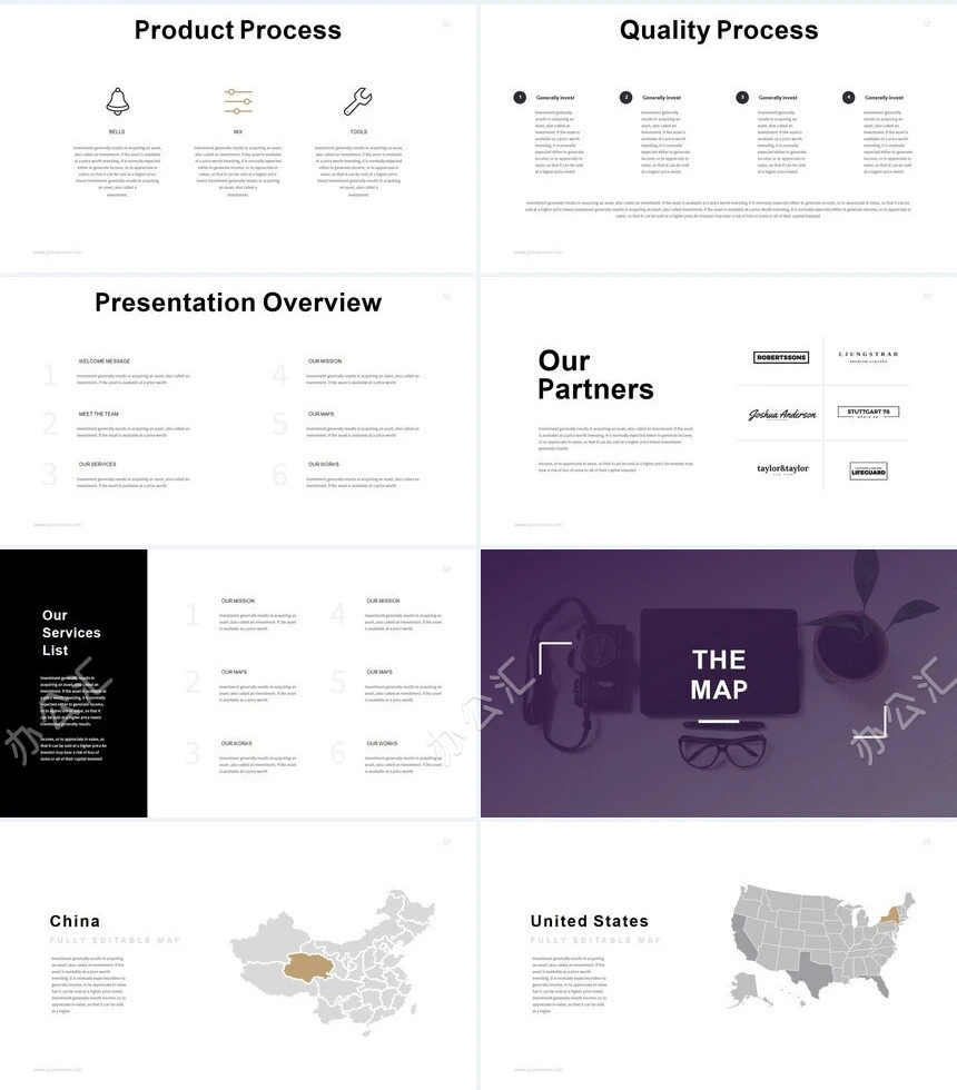 北欧ins表格图片家居设计家具装修设计通用PPT模板