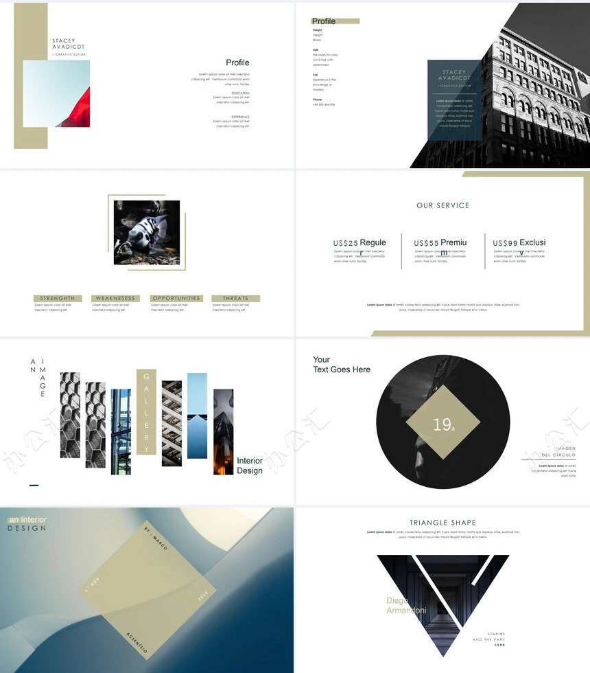 北欧INS风景家具装修设计通用PPT模板