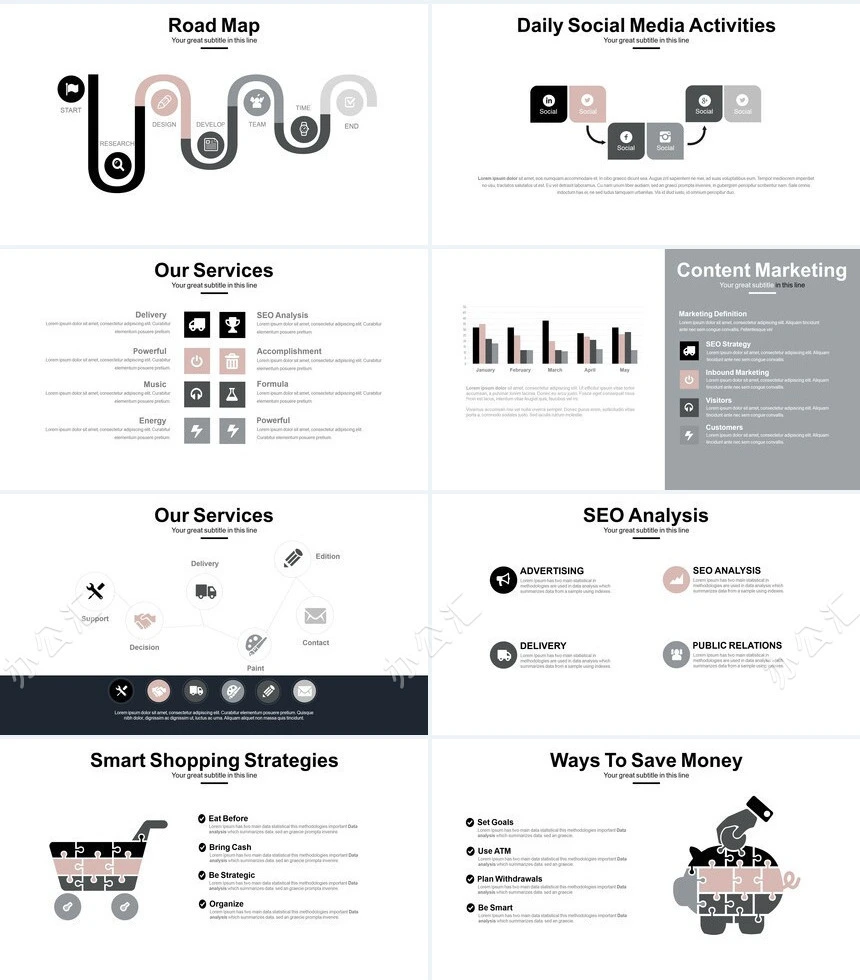巴黎铁塔北欧风高端品牌汇报PPT模板