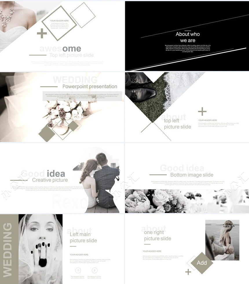 淡雅北欧婚纱摄影广告策划PPT模板