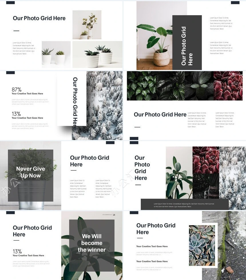 绿植物北欧风高端品牌宣传PPT模板