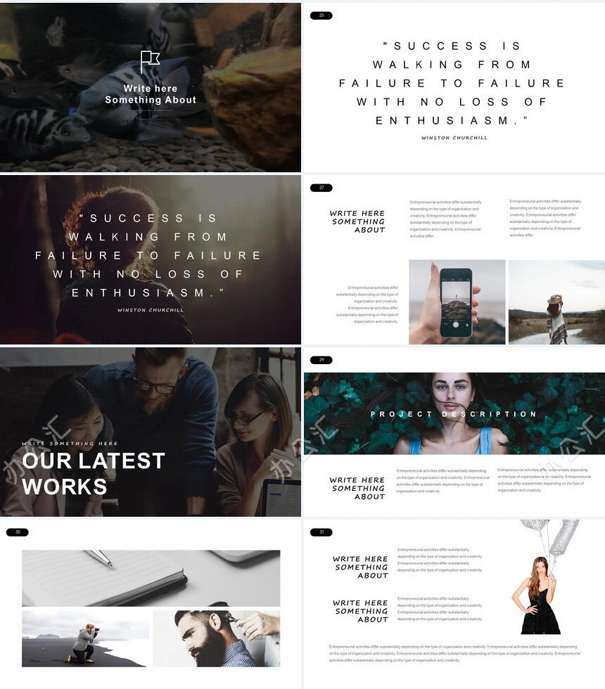 轻奢品牌宣传运动健身服装设计通用PPT模板