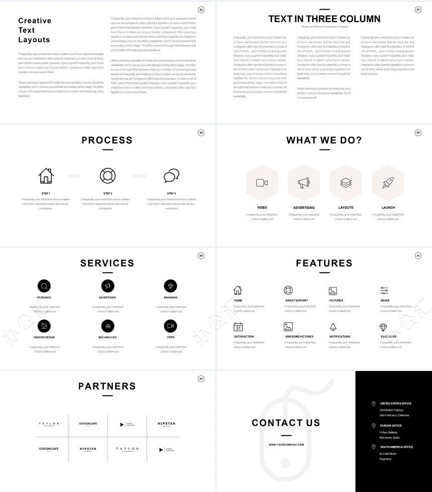 高端北欧风家居设计表格数据通用PPT模板