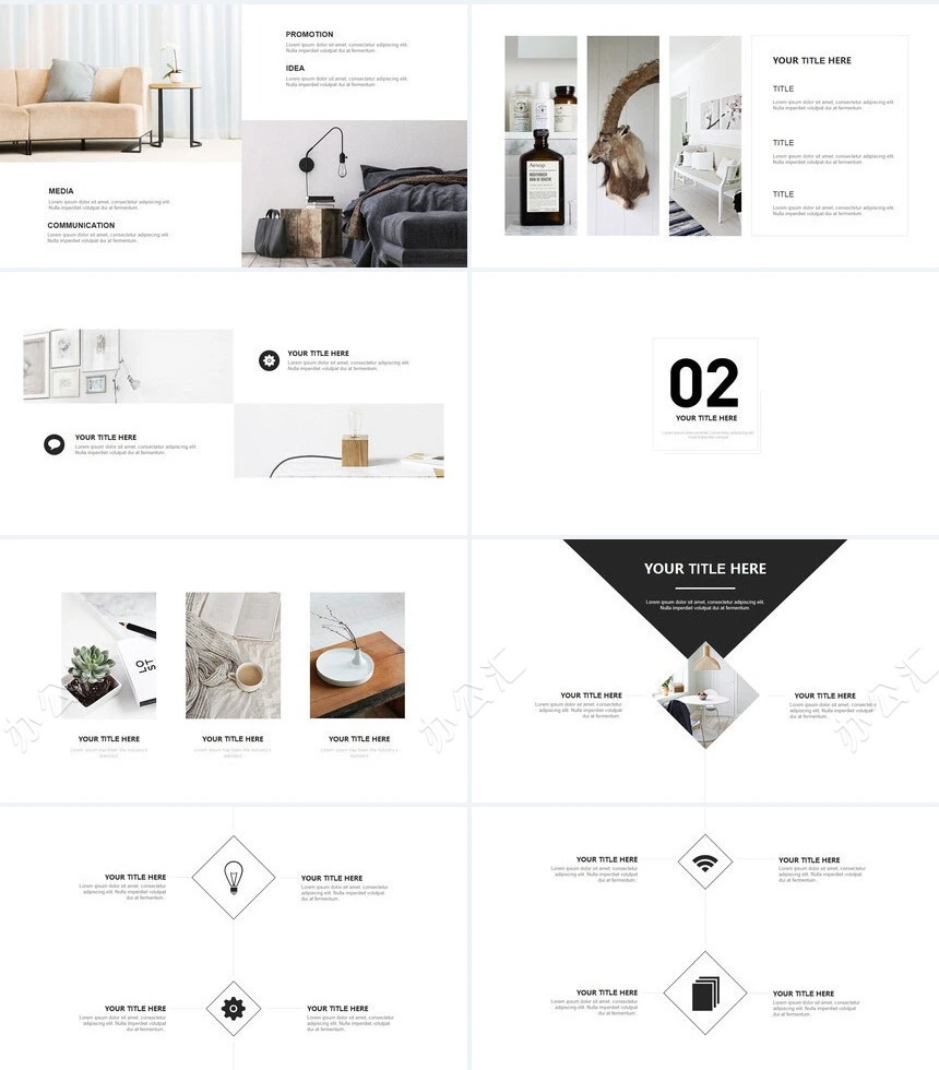 高端北欧风家居设计装修设计广告策划通用PPT模板