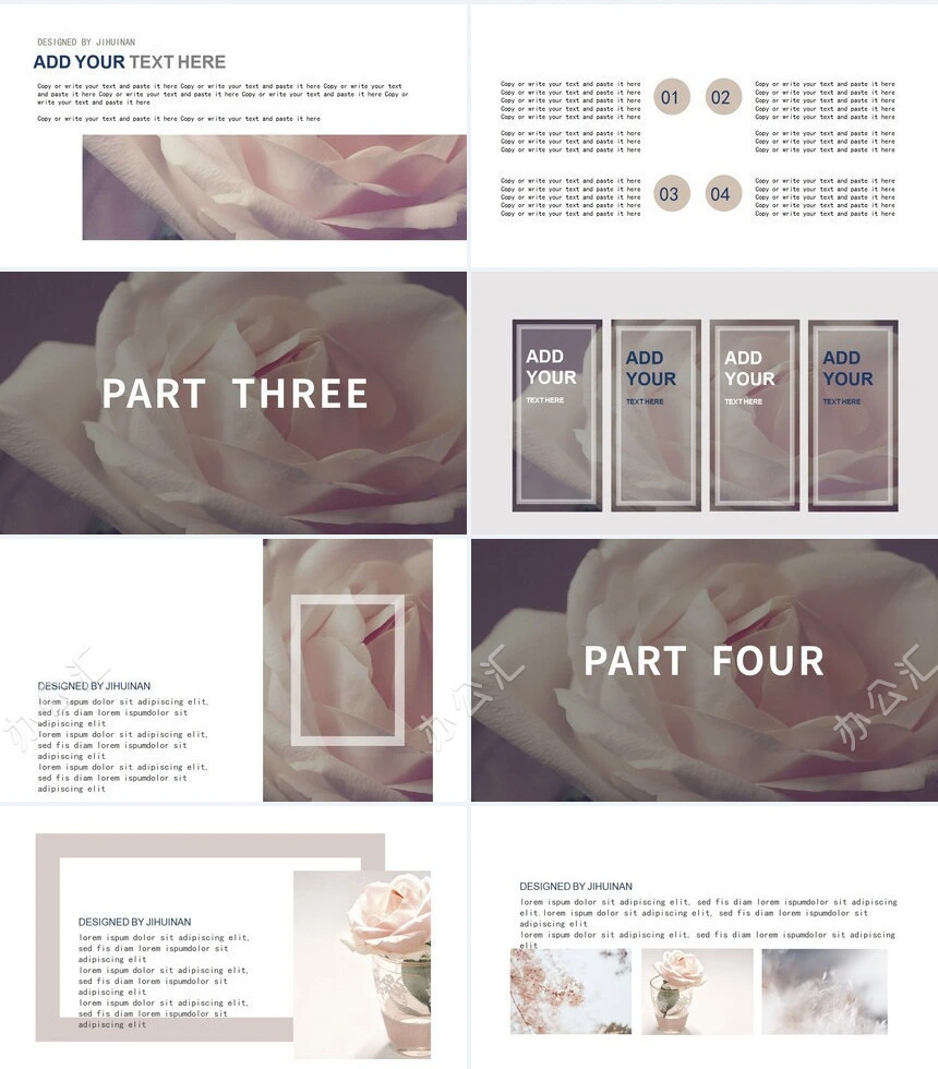 鲜花背景北欧INS简约创意通用模板