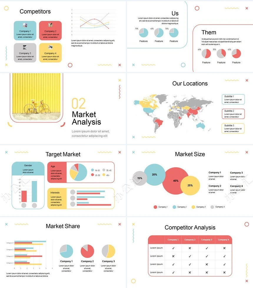 可爱时尚欧美商务风通用PPT模板