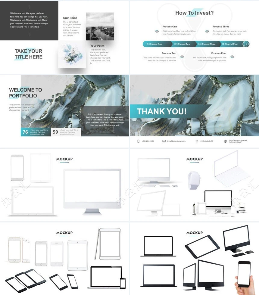 大海时尚欧美风科技产品通用PPT模板