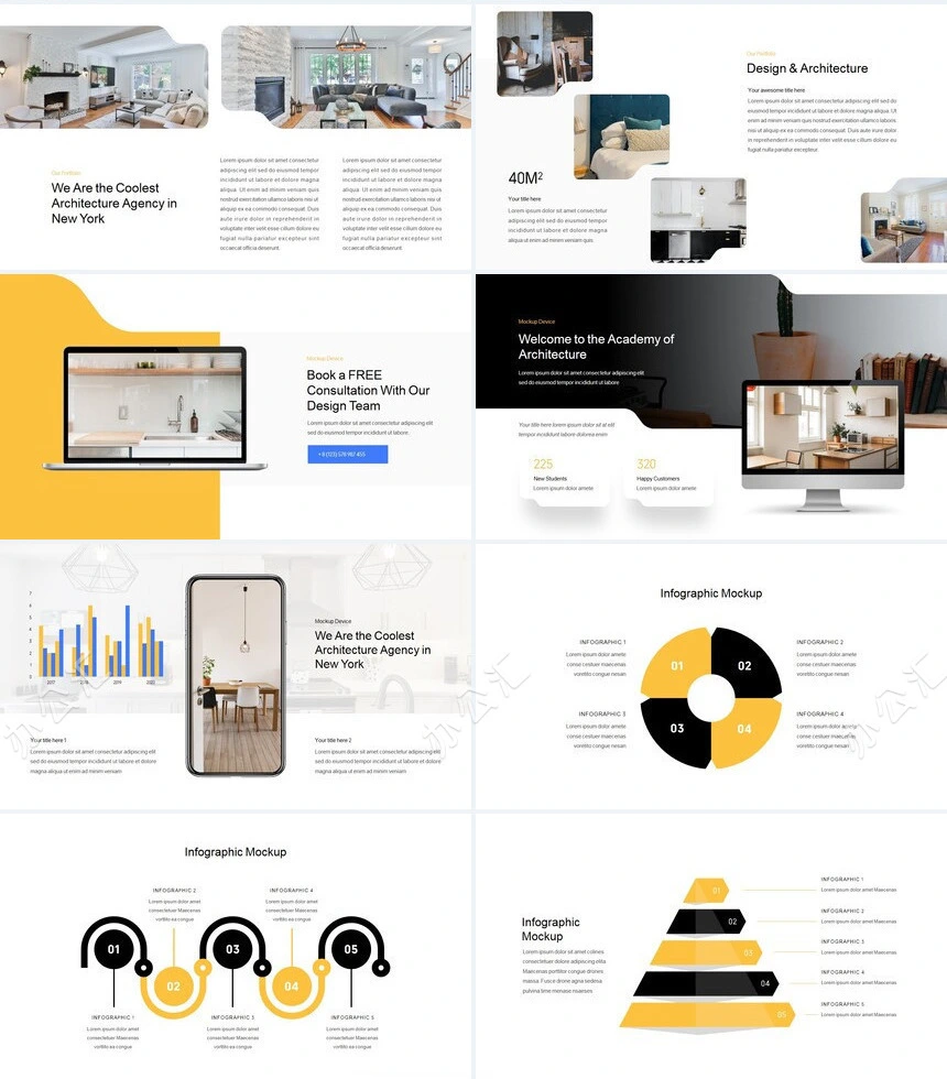 欧美ins风家居设计装修策划PPT模板