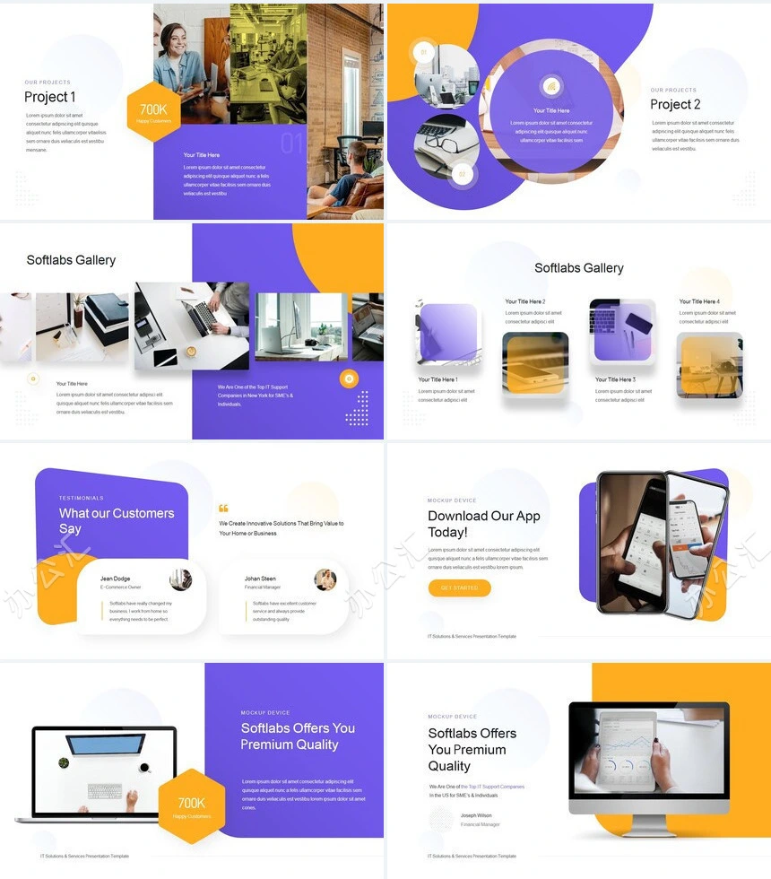 欧美商务风项目策划公司简介广告设计PPT模板