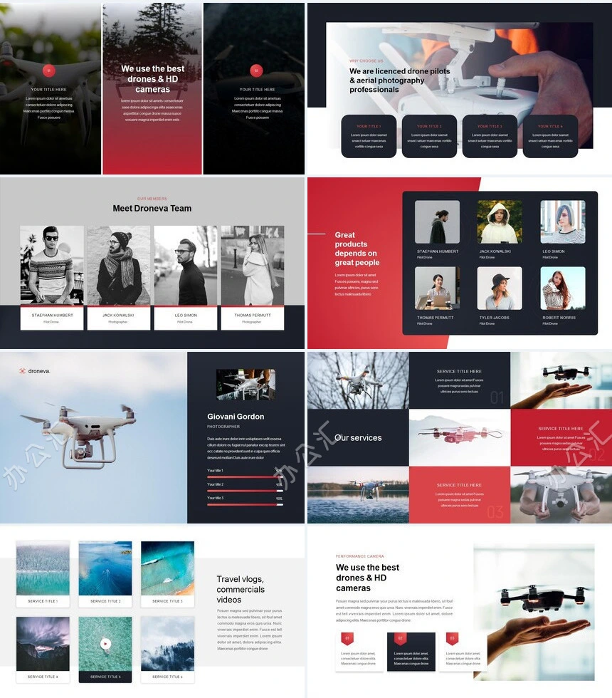 欧美无人机科技产品发布会商业计划书PPT模板