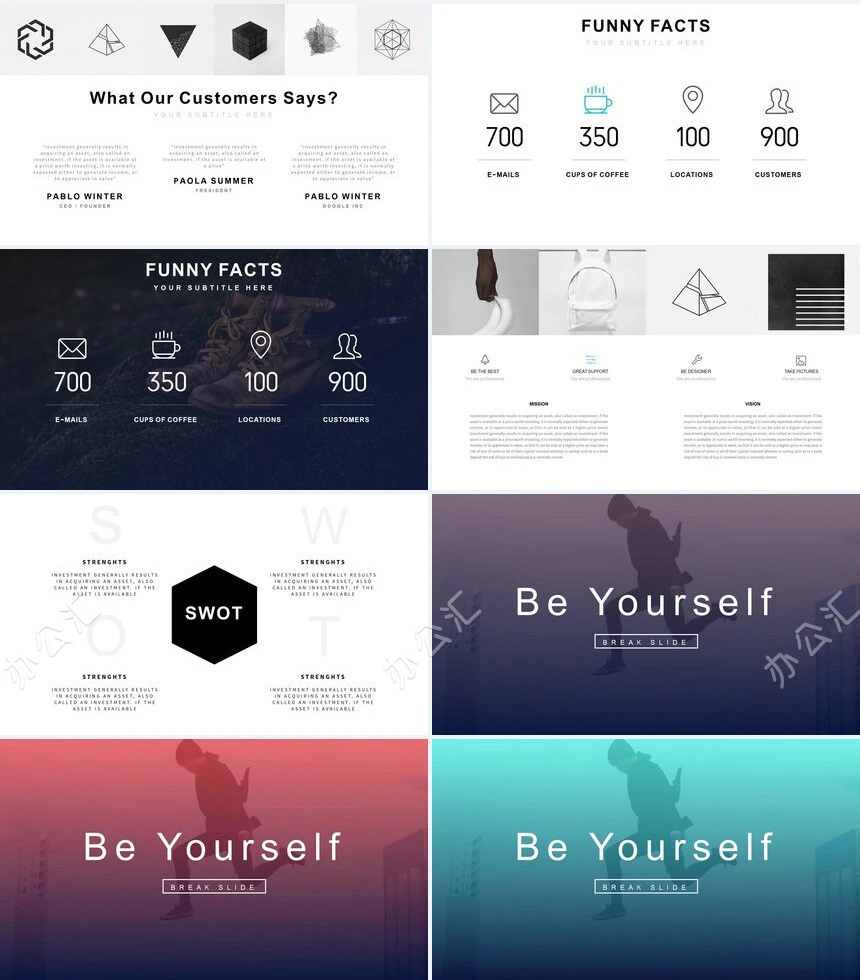 欧美时尚风融资计划书公司简介通用PPT模板