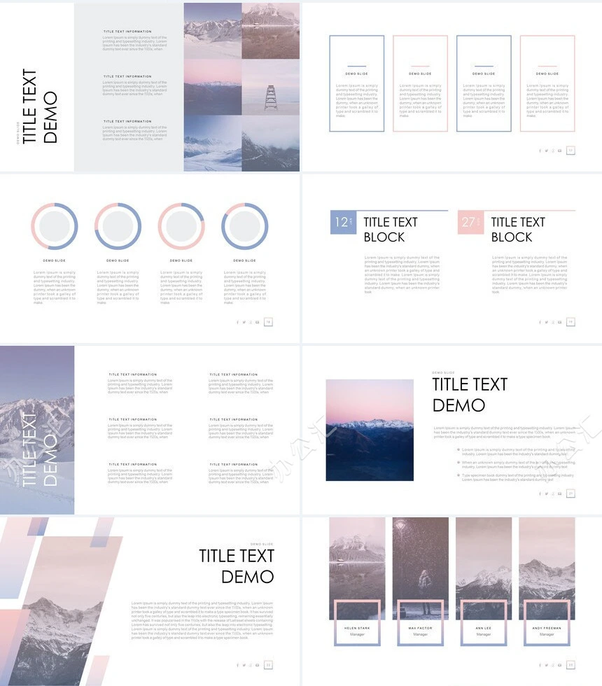 淡雅欧美风PPT模板