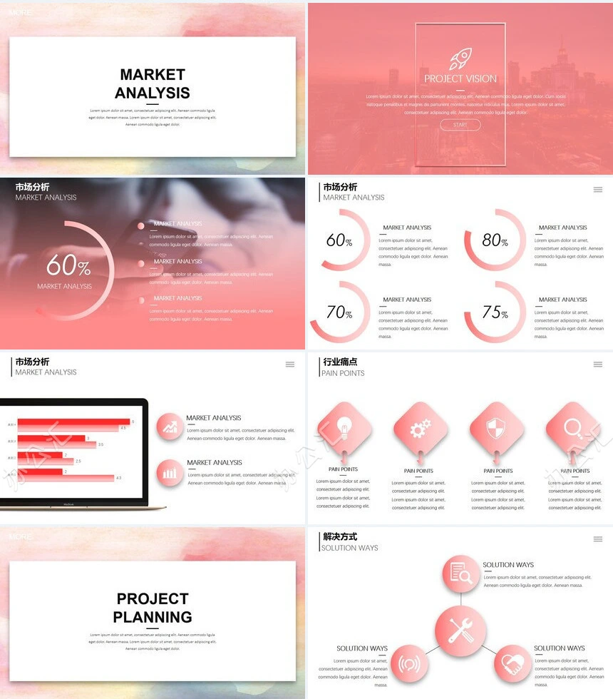 粉色时尚风商业计划书PPT模板