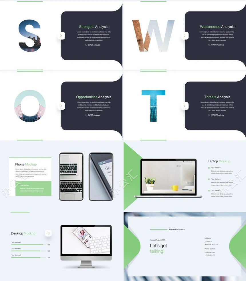 绿灰时尚商务风商业计划书项目策划工作汇报PPT模板